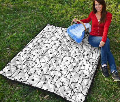Cute Polar Bear Pattern Print Quilt