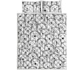 Cute Polar Bear Pattern Print Quilt Bed Set