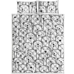 Cute Polar Bear Pattern Print Quilt Bed Set