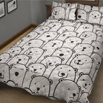 Cute Polar Bear Pattern Print Quilt Bed Set
