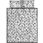 Cute Polar Bear Pattern Print Quilt Bed Set