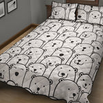 Cute Polar Bear Pattern Print Quilt Bed Set