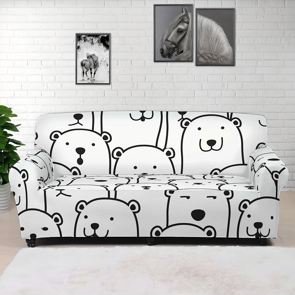 Cute Polar Bear Pattern Print Sofa Cover