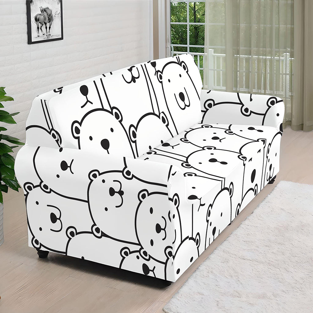 Cute Polar Bear Pattern Print Sofa Cover