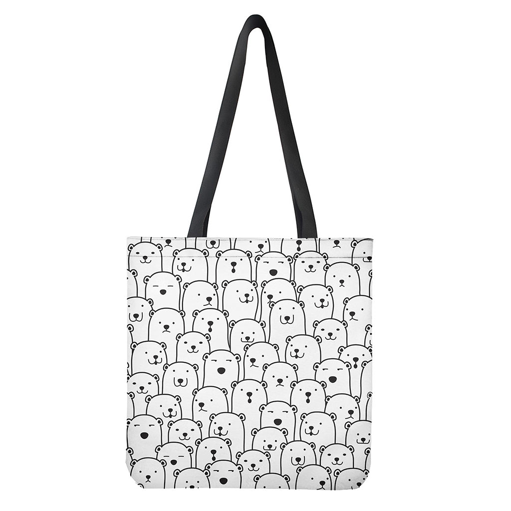 Cute Polar Bear Pattern Print Tote Bag