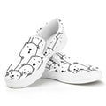 Cute Polar Bear Pattern Print White Slip On Sneakers
