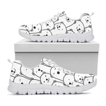 Cute Polar Bear Pattern Print White Sneakers