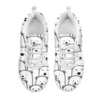 Cute Polar Bear Pattern Print White Sneakers