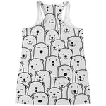 Cute Polar Bear Pattern Print Women's Racerback Tank Top
