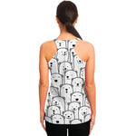 Cute Polar Bear Pattern Print Women's Racerback Tank Top