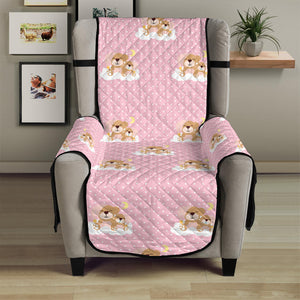 Cute Polka Dot Baby Bear Pattern Print Armchair Protector