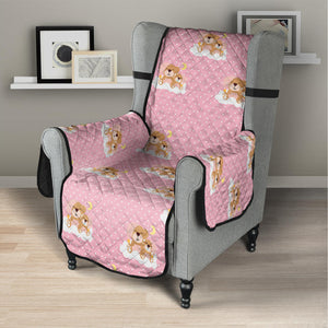 Cute Polka Dot Baby Bear Pattern Print Armchair Protector