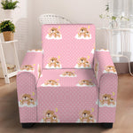 Cute Polka Dot Baby Bear Pattern Print Armchair Slipcover