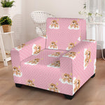 Cute Polka Dot Baby Bear Pattern Print Armchair Slipcover