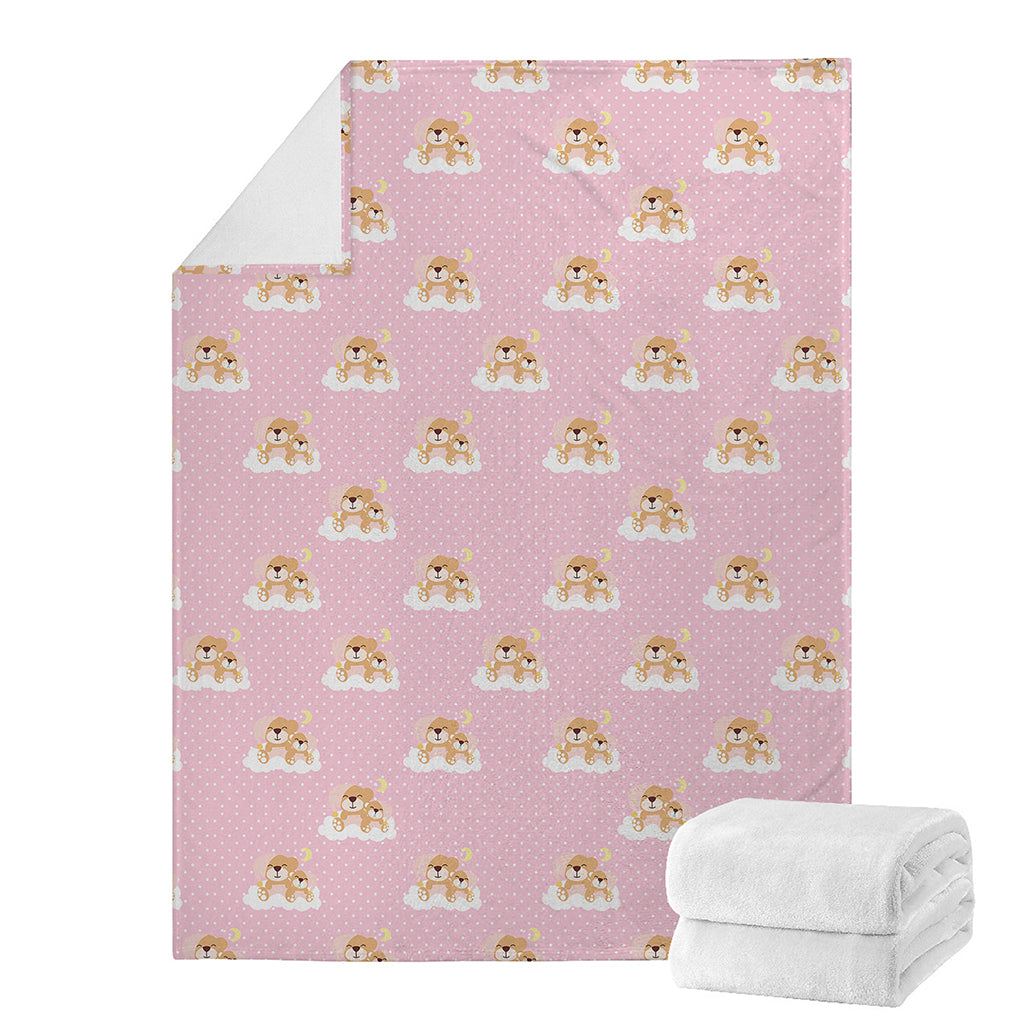 Cute Polka Dot Baby Bear Pattern Print Blanket