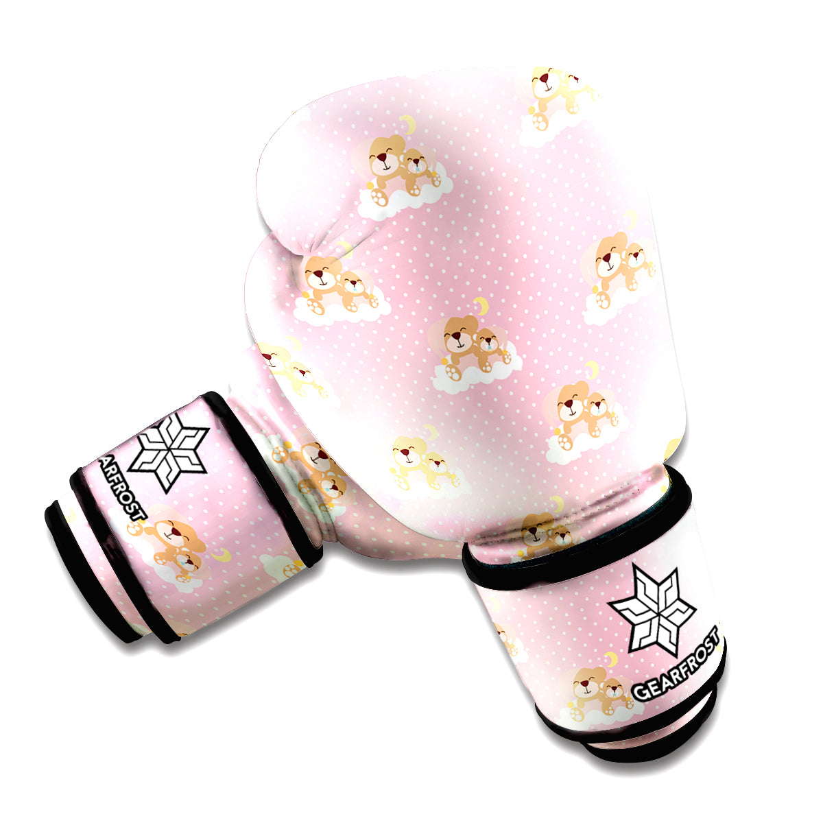 Cute Polka Dot Baby Bear Pattern Print Boxing Gloves