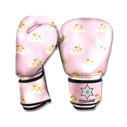 Cute Polka Dot Baby Bear Pattern Print Boxing Gloves
