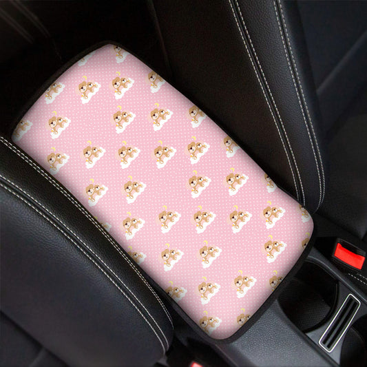 Cute Polka Dot Baby Bear Pattern Print Car Center Console Cover