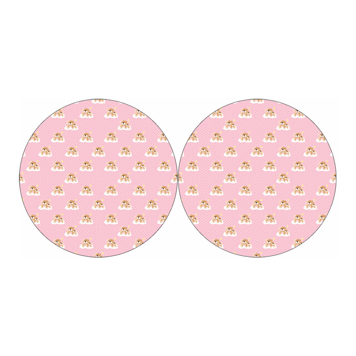 Cute Polka Dot Baby Bear Pattern Print Car Coasters