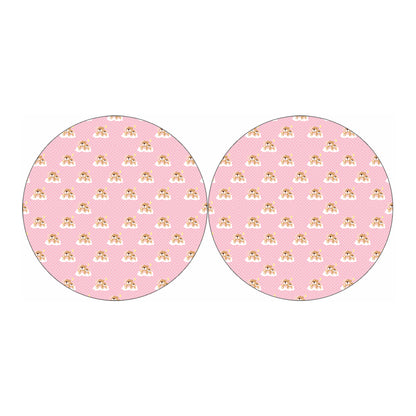 Cute Polka Dot Baby Bear Pattern Print Car Coasters