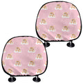 Cute Polka Dot Baby Bear Pattern Print Car Headrest Covers