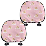 Cute Polka Dot Baby Bear Pattern Print Car Headrest Covers