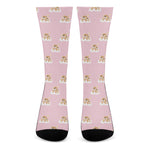 Cute Polka Dot Baby Bear Pattern Print Crew Socks