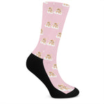 Cute Polka Dot Baby Bear Pattern Print Crew Socks