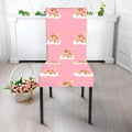 Cute Polka Dot Baby Bear Pattern Print Dining Chair Slipcover