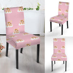 Cute Polka Dot Baby Bear Pattern Print Dining Chair Slipcover