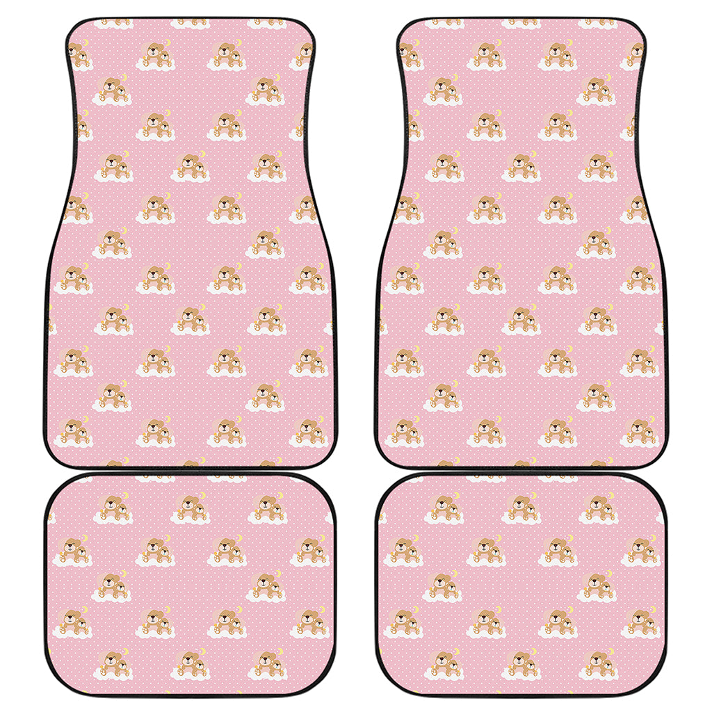 Cute Polka Dot Baby Bear Pattern Print Front and Back Car Floor Mats