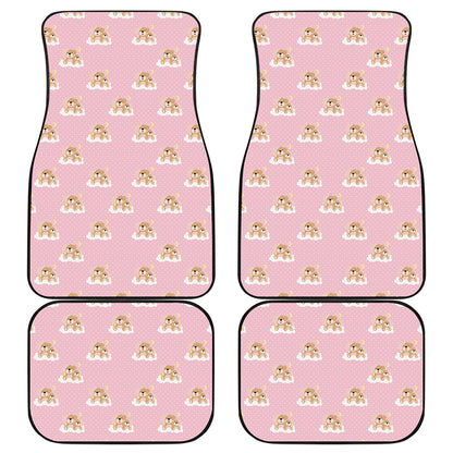 Cute Polka Dot Baby Bear Pattern Print Front and Back Car Floor Mats