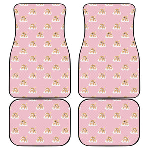 Cute Polka Dot Baby Bear Pattern Print Front and Back Car Floor Mats