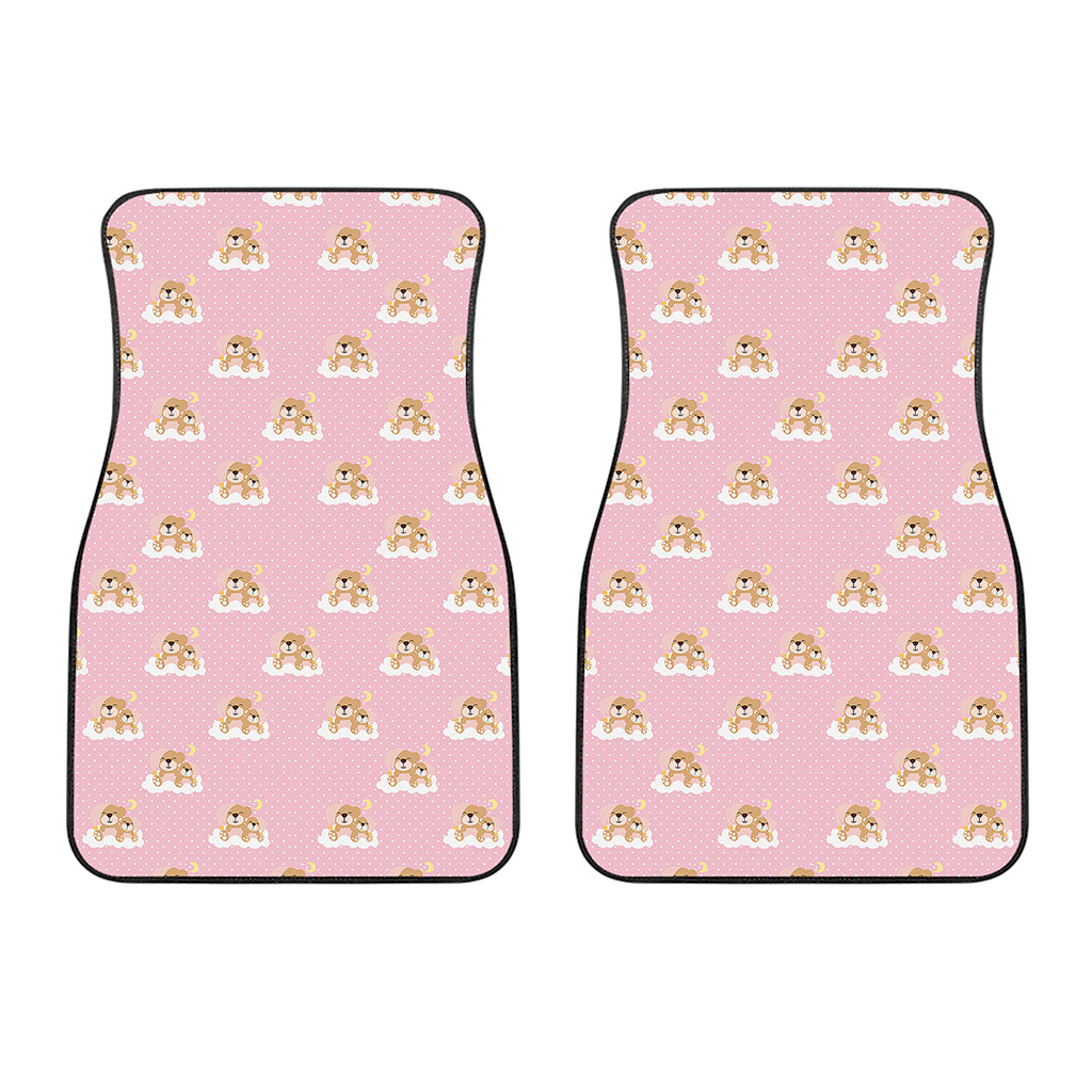 Cute Polka Dot Baby Bear Pattern Print Front Car Floor Mats