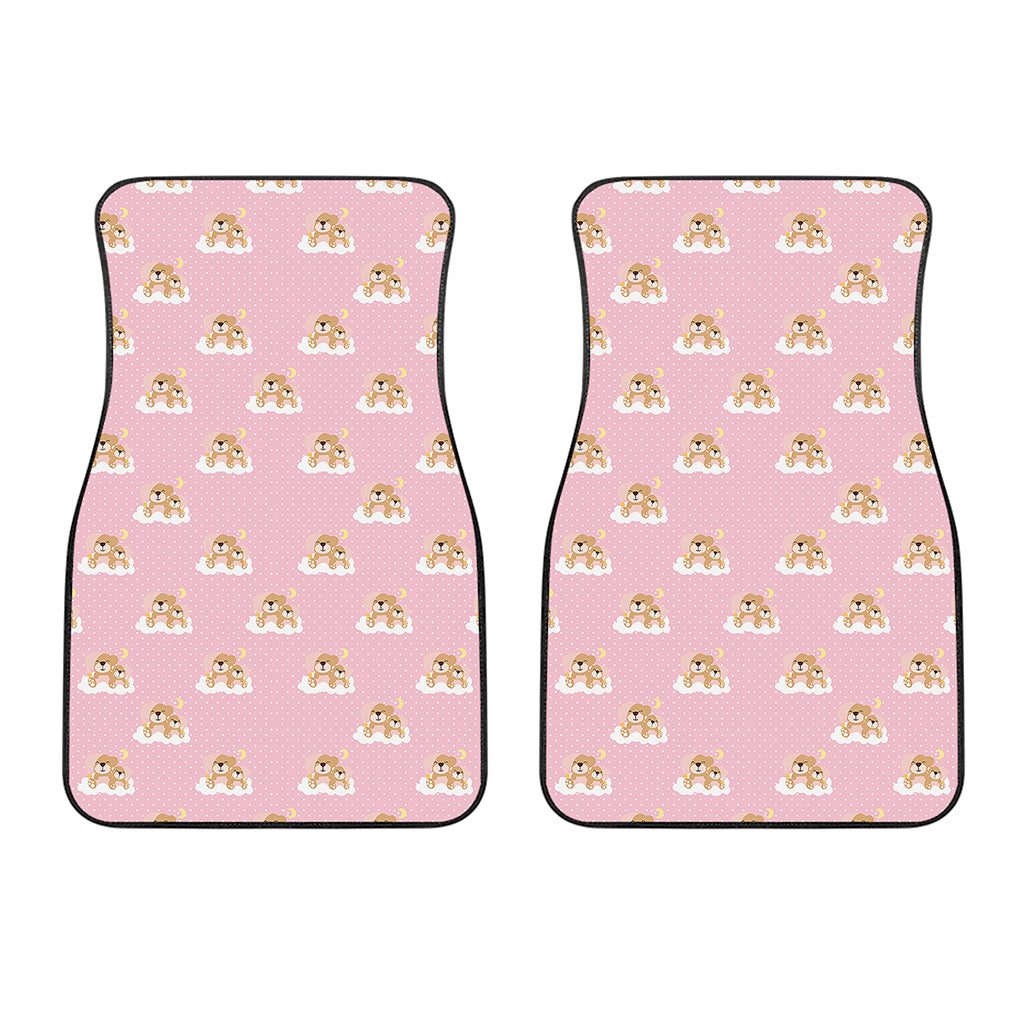 Cute Polka Dot Baby Bear Pattern Print Front Car Floor Mats