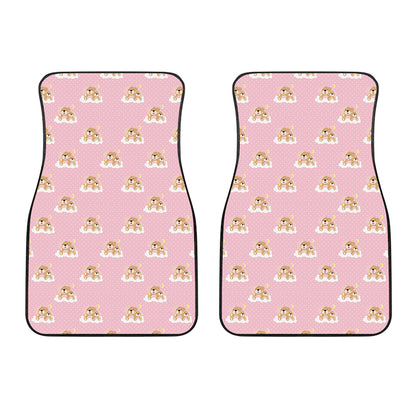 Cute Polka Dot Baby Bear Pattern Print Front Car Floor Mats