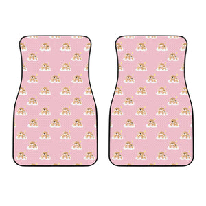 Cute Polka Dot Baby Bear Pattern Print Front Car Floor Mats