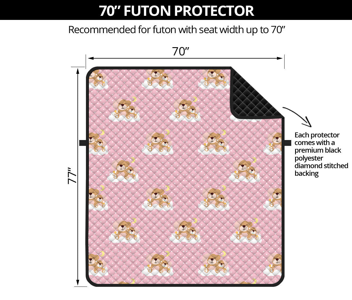 Cute Polka Dot Baby Bear Pattern Print Futon Protector