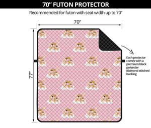 Cute Polka Dot Baby Bear Pattern Print Futon Protector