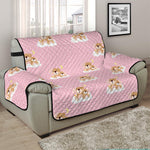 Cute Polka Dot Baby Bear Pattern Print Half Sofa Protector