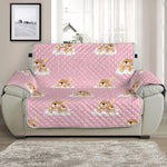 Cute Polka Dot Baby Bear Pattern Print Half Sofa Protector