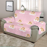 Cute Polka Dot Baby Bear Pattern Print Half Sofa Protector