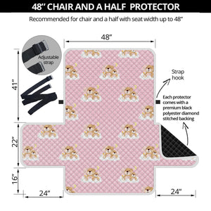 Cute Polka Dot Baby Bear Pattern Print Half Sofa Protector