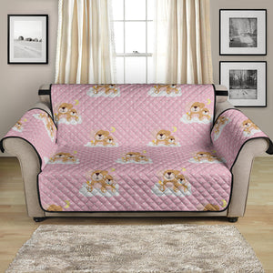 Cute Polka Dot Baby Bear Pattern Print Loveseat Protector