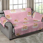 Cute Polka Dot Baby Bear Pattern Print Loveseat Protector