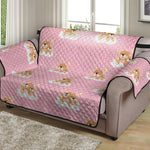 Cute Polka Dot Baby Bear Pattern Print Loveseat Protector