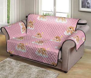 Cute Polka Dot Baby Bear Pattern Print Loveseat Protector