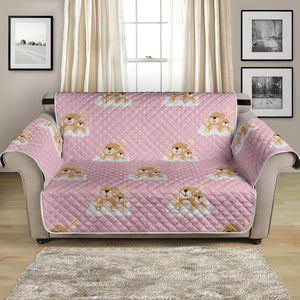 Cute Polka Dot Baby Bear Pattern Print Loveseat Protector