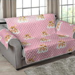 Cute Polka Dot Baby Bear Pattern Print Loveseat Protector