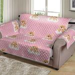 Cute Polka Dot Baby Bear Pattern Print Loveseat Protector